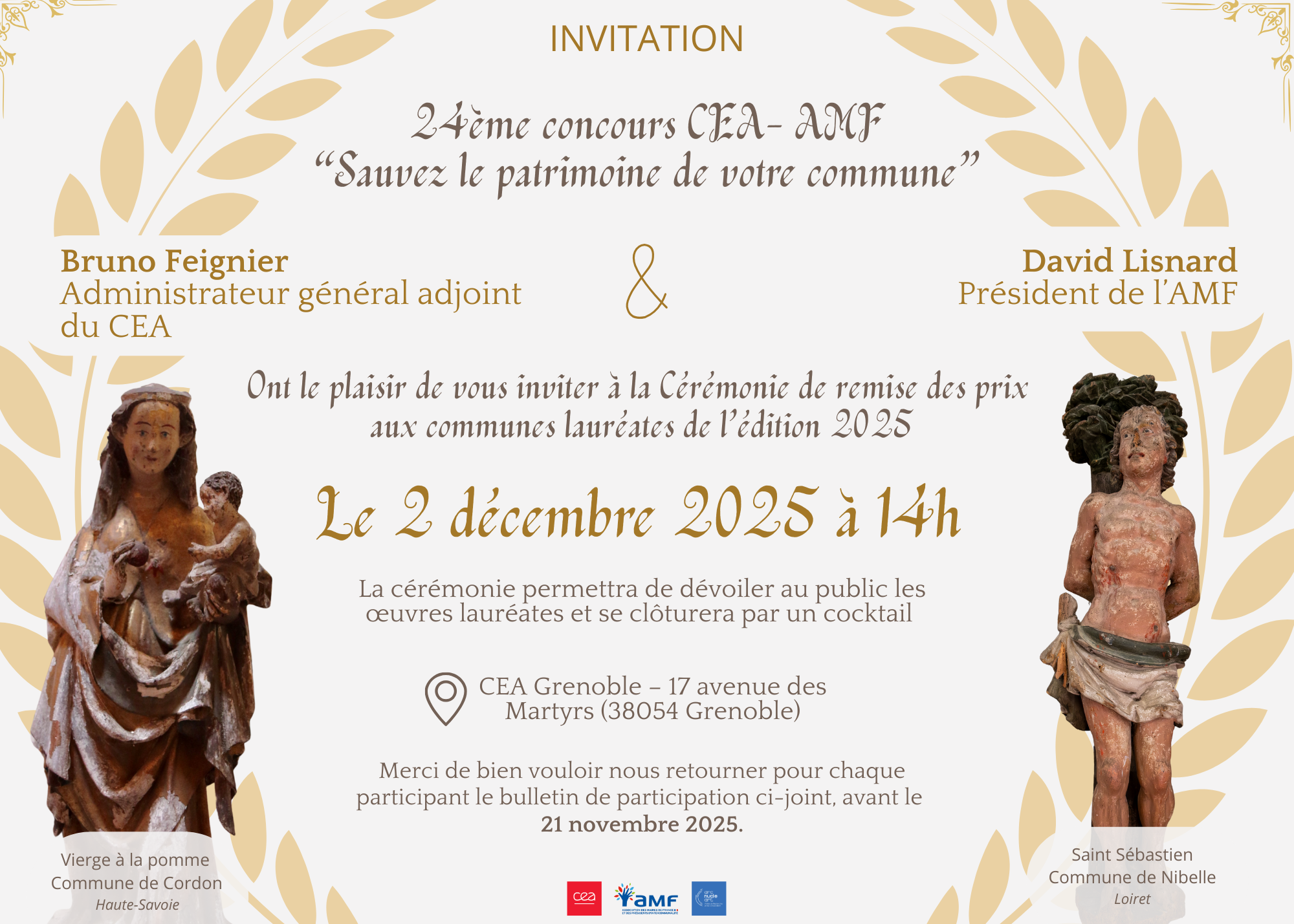Invitation à la cérémonie des lauréats du concours CEA-AMF 2025
